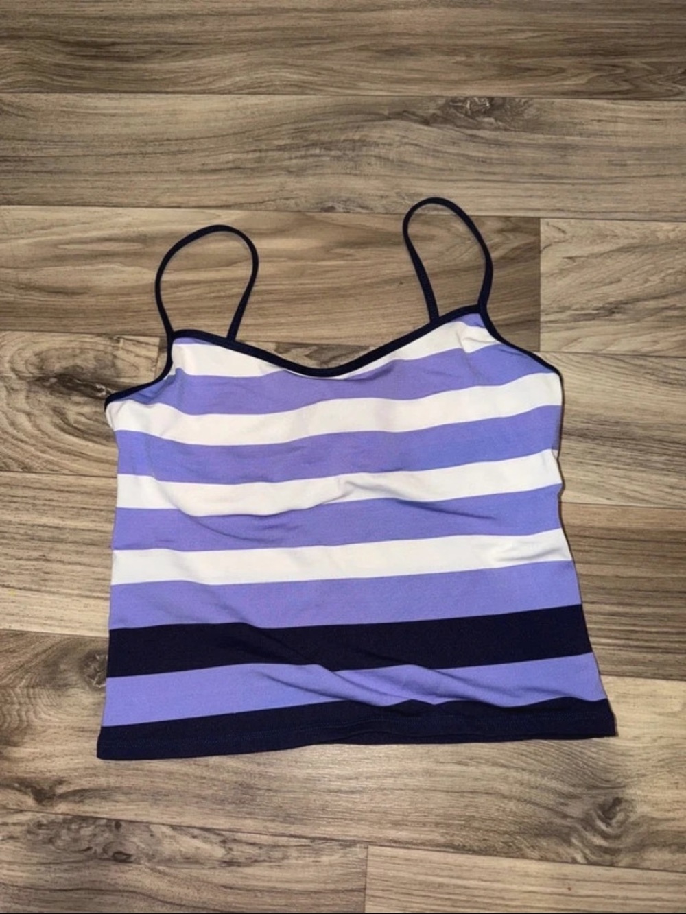 Ralph Lauren Lavender, White & Navy Striped Spaghetti Strap Tank